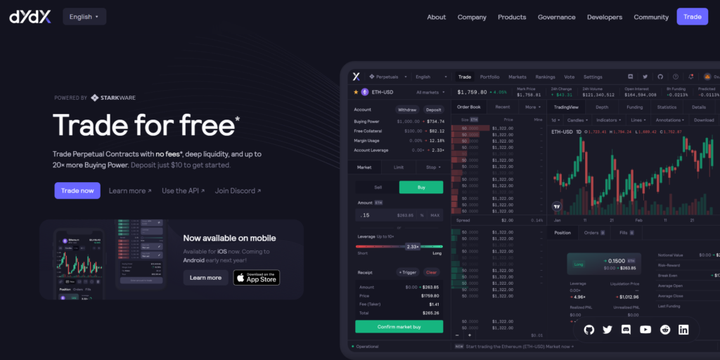 dydx exchange review