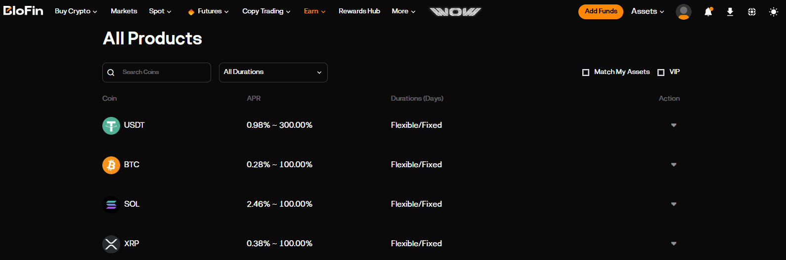 crypto exchanges with highest yield earn products