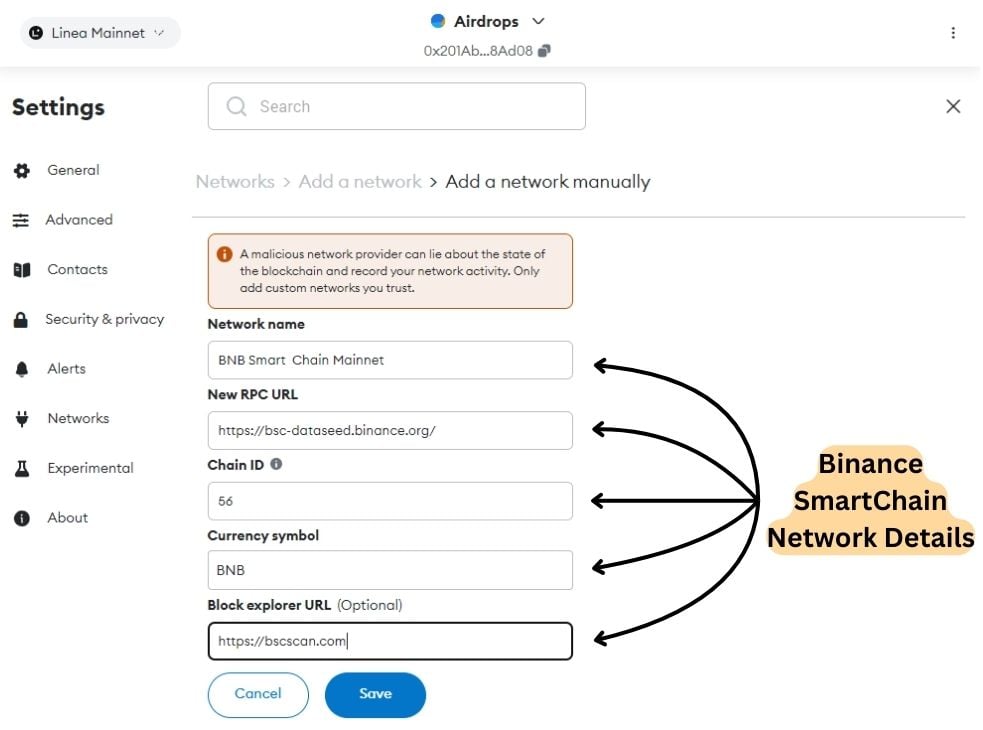 add binance smart chain to metamask