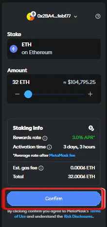 stake on metamask