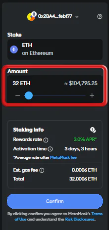 stake on metamask