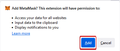 add metamask extension on firefox