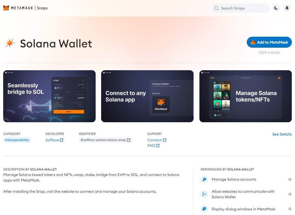 install metamask snaps