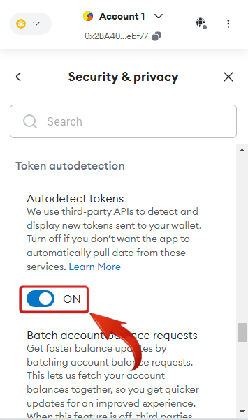 Display Tokens on MetaMask
