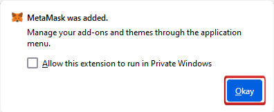 add metamask extension on firefox