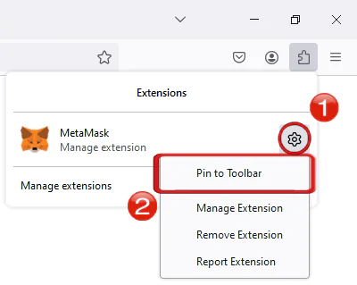 add metamask extension on firefox