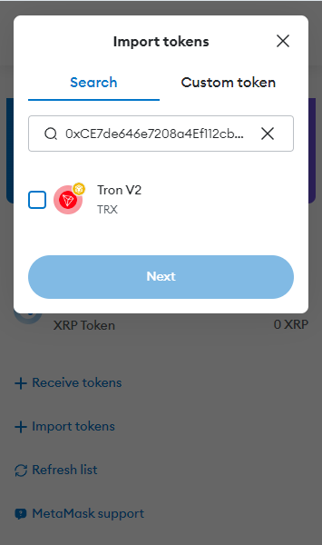 Add Tron Network to MetaMask
