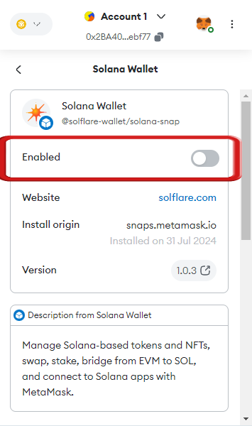 uninstall metamask snap