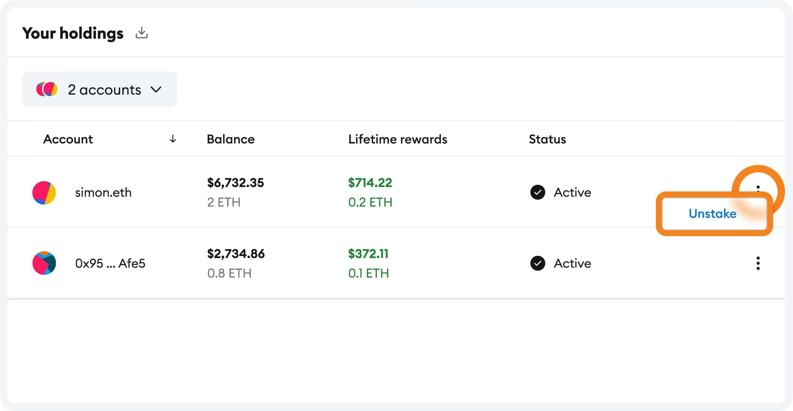 stake on metamask