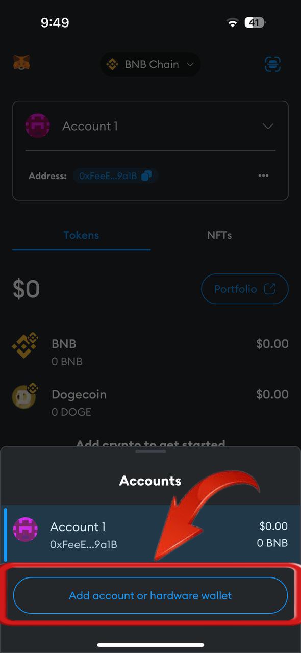 Add a New Account on MetaMask