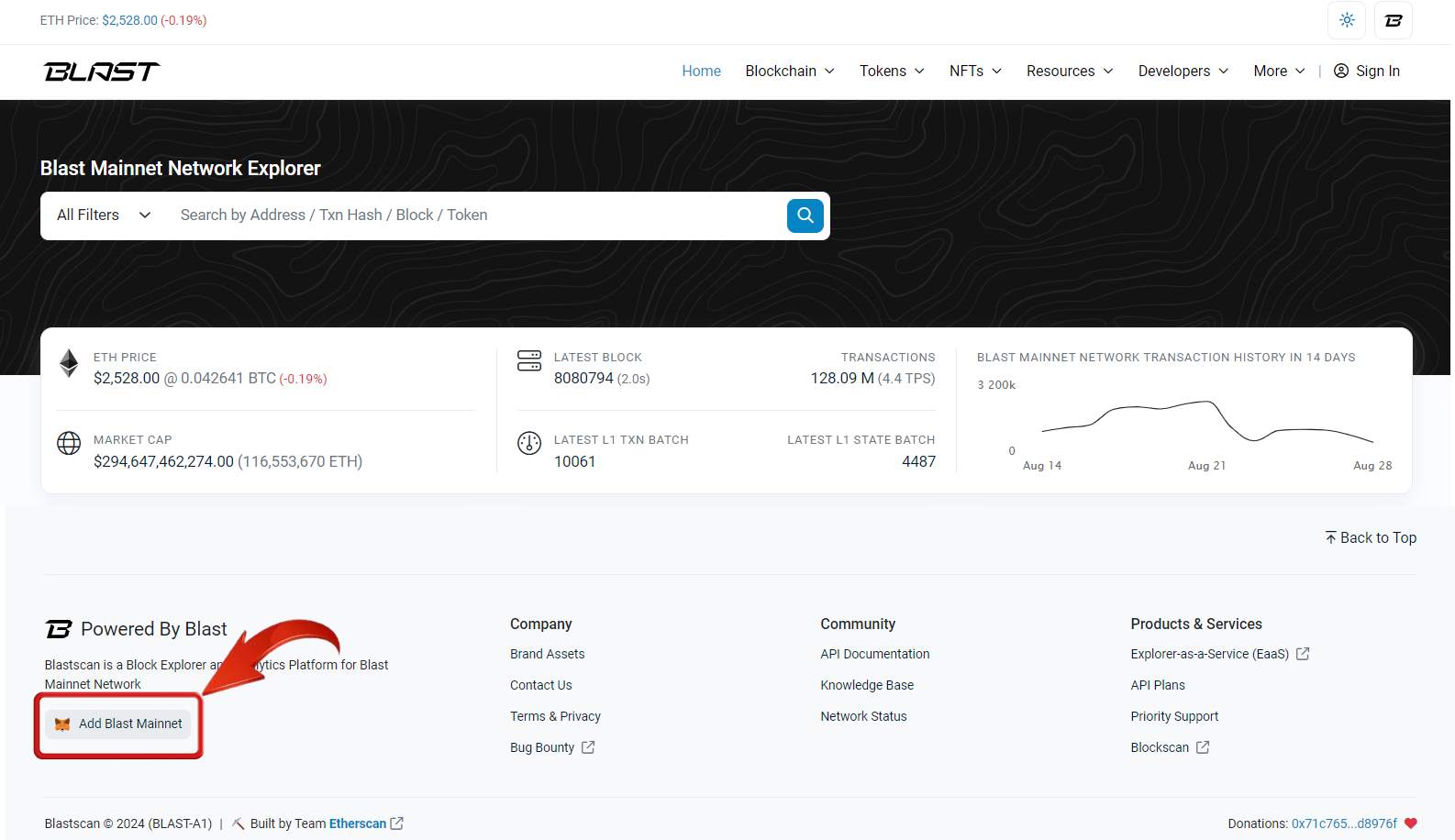 Add Blast to MetaMask