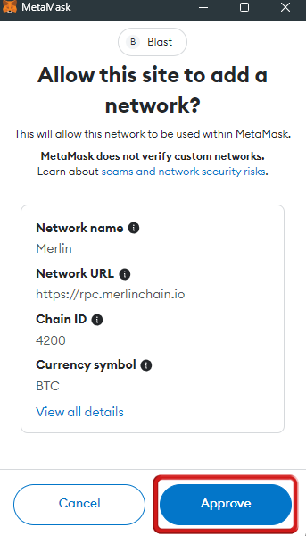 How to Add Merlin to MetaMask