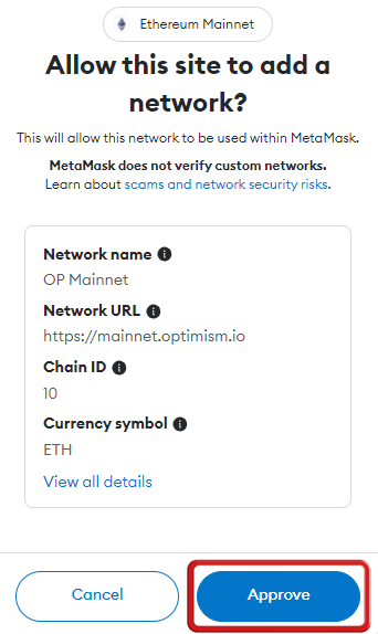 add Optimism to MetaMask