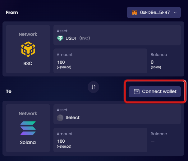Bridge from Binance Smart Chain to Solana
