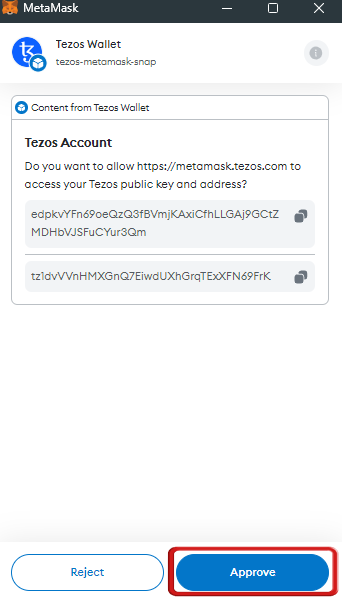 Tezos Network to MetaMask