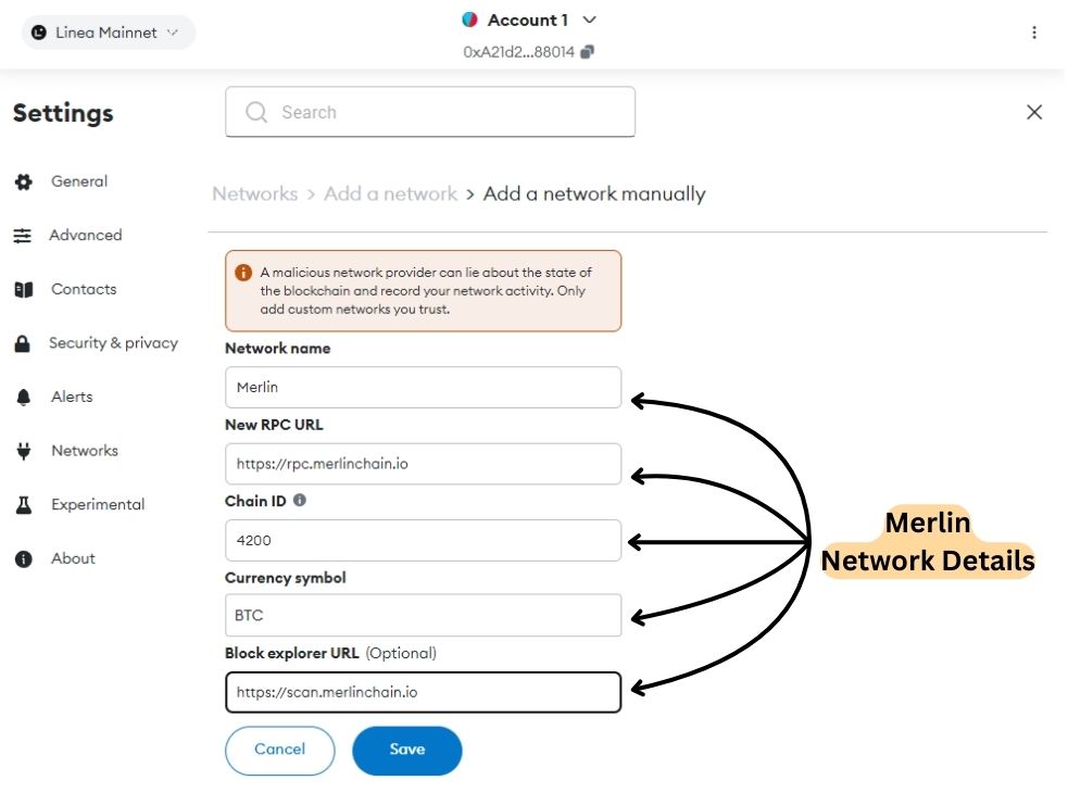 How to Add Merlin to MetaMask