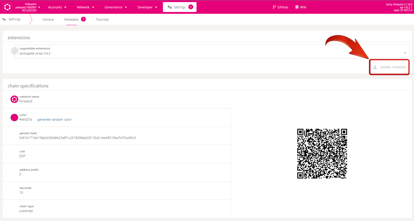 Добавить Polkadot в MetaMask