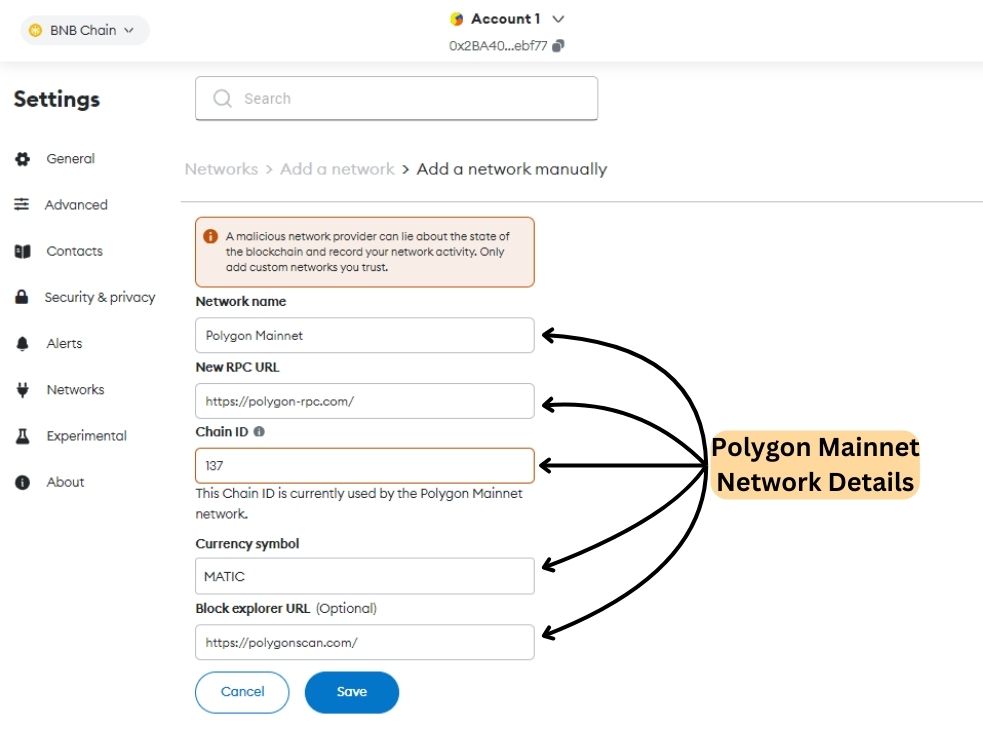 Add Polygon to MetaMask
