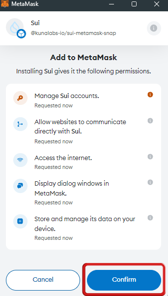 Add Sui to MetaMask