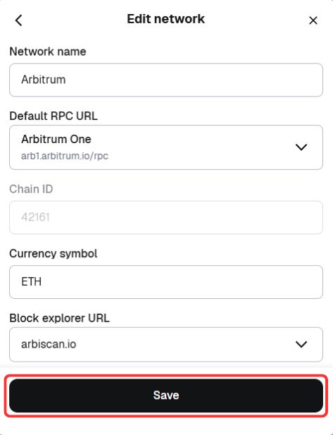 add Arbitrum One to MetaMask