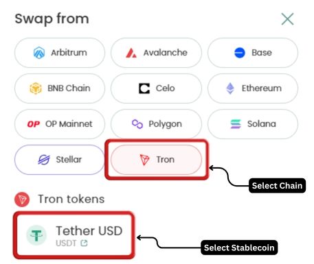 Bridge from Tron to Solana