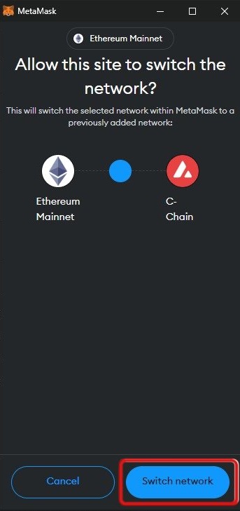 Add Avalanche to MetaMask