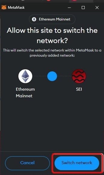add SEI to MetaMask
