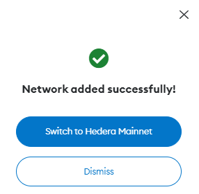 Hedera Hashgraph network to MetaMask