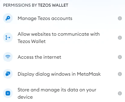 Tezos Network to MetaMask