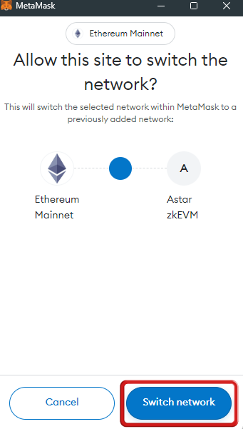 Add Astar zkEVM to MetaMask