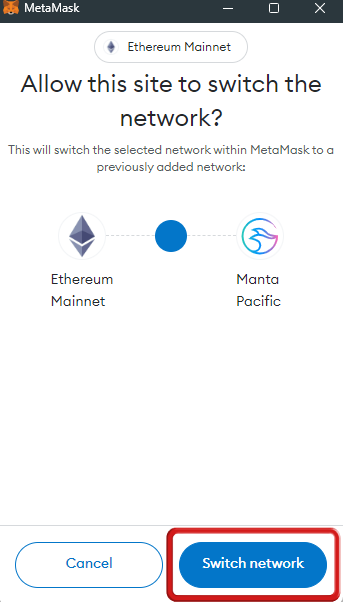add Manta Pacific to MetaMask