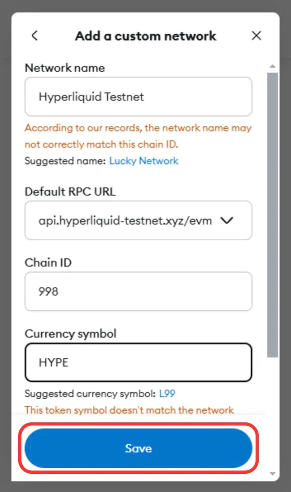 add hyperliquid to metamask