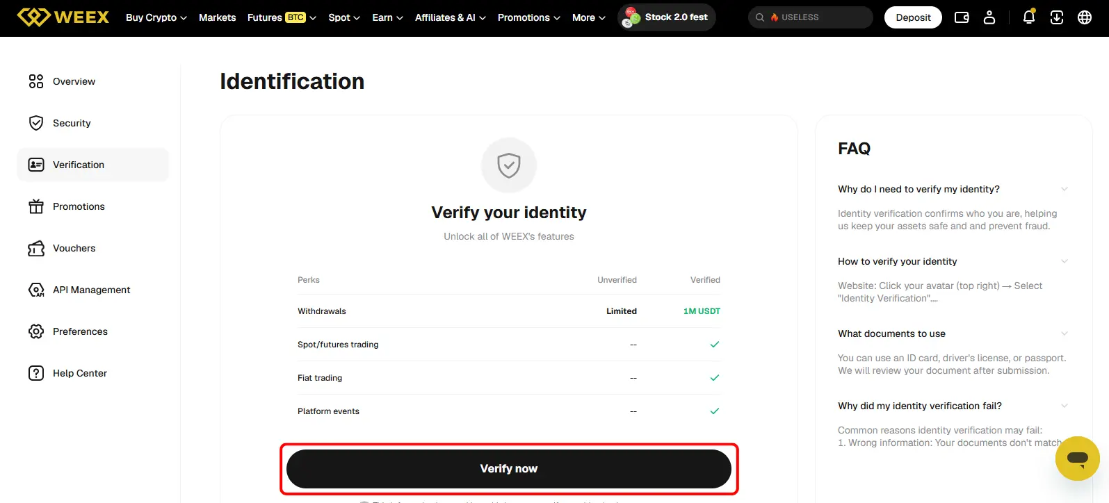 Does WEEX require KYC