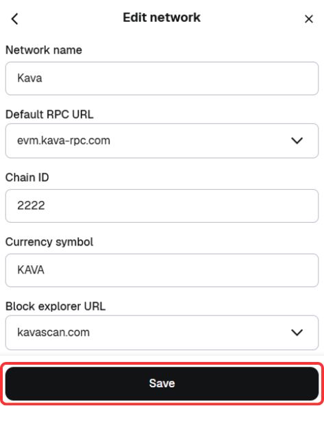 Add Kava to MetaMask