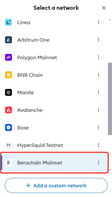 add berachain to metamask