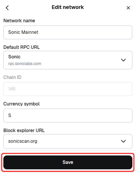 add sonic to metamask