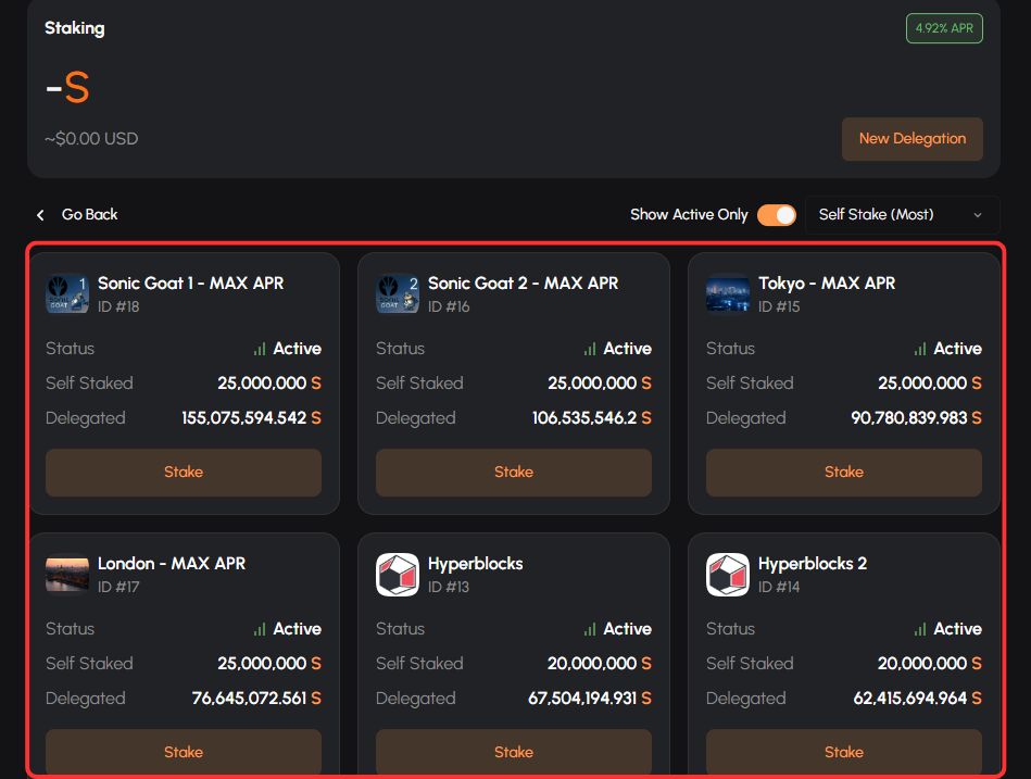 Stake S Tokens
