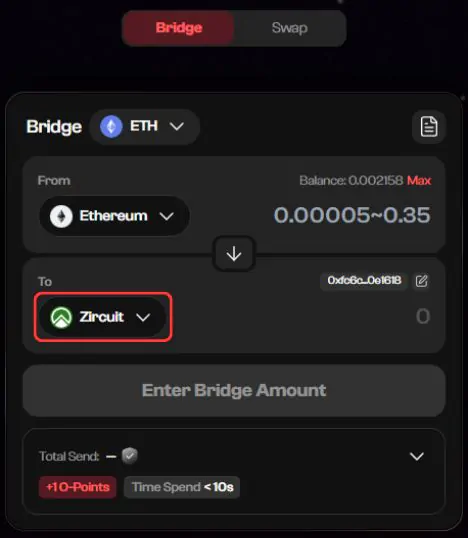 bridge to zircuit