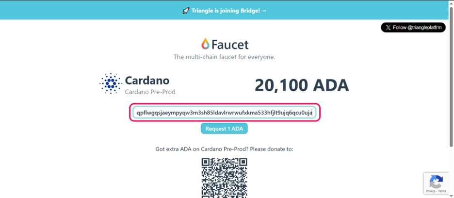 Получить токены Cardano Testnet