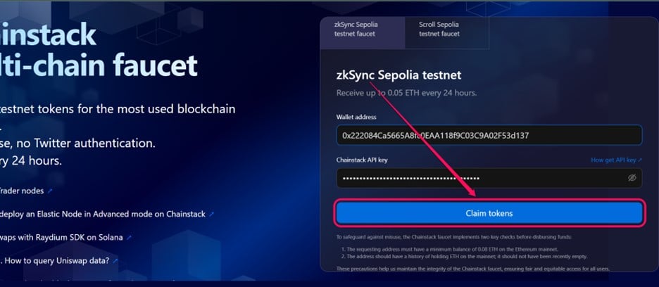 How to Get ZkSync Era Testnet Tokens