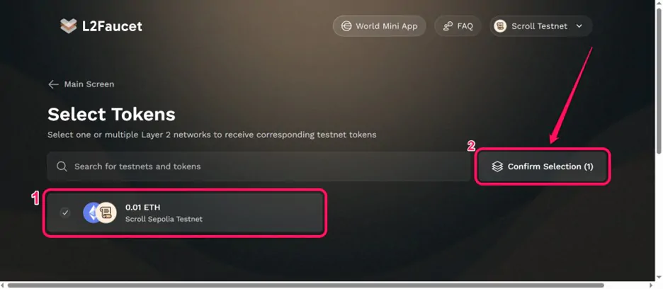 Get Scroll Testnet Tokens