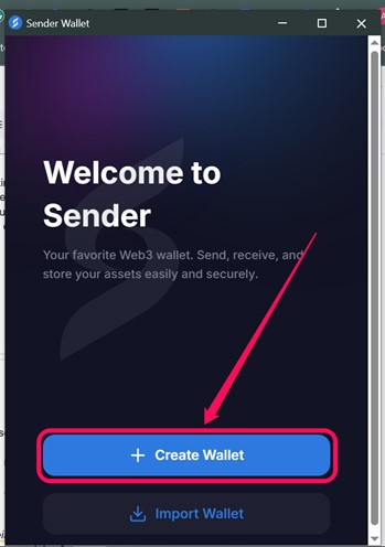 get started with Sender Wallet