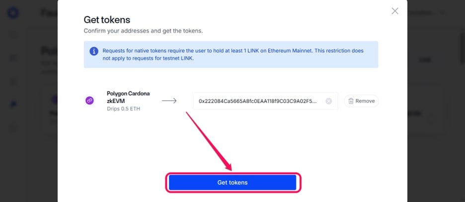 Get Polygon zkEVM Testnet Tokens