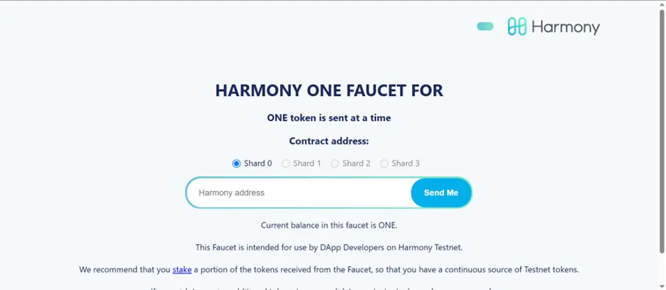 Get Harmony Testnet Tokens