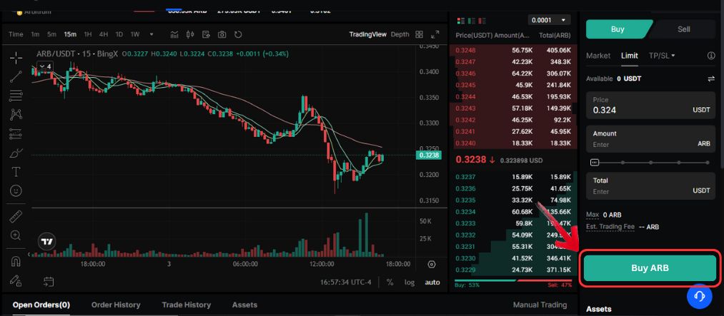 Buy Arbitrum tokens