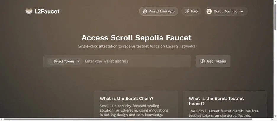 Get Scroll Testnet Tokens
