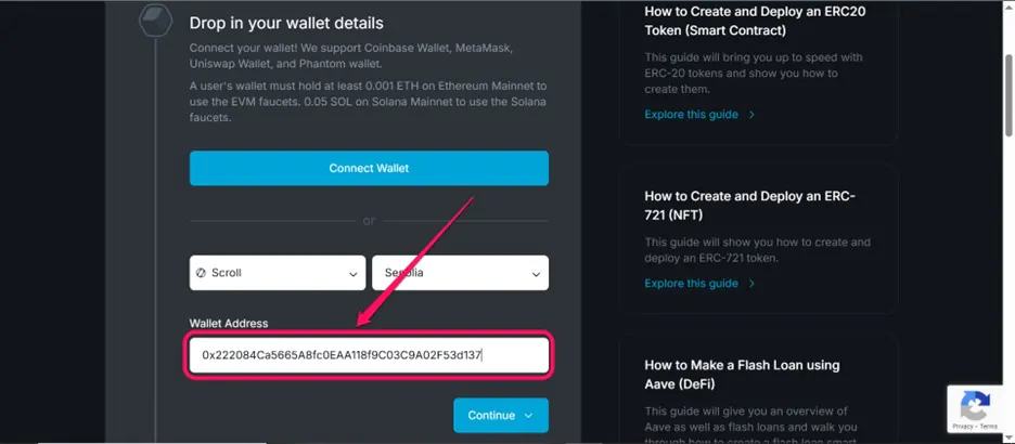 Get Scroll Testnet Tokens