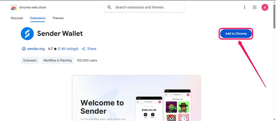 get started with Sender Wallet