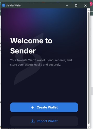 get started with Sender Wallet