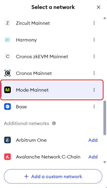 aggiungi la modalità di rete a metamask